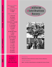Uniform Distribution Theory front cover